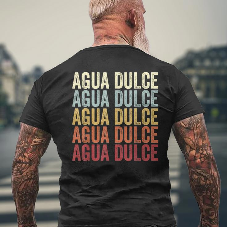Agua-Dulce Texas Agua-Dulce Tx Retro Vintage Text Men's T-shirt Back Print Gifts for Old Men
