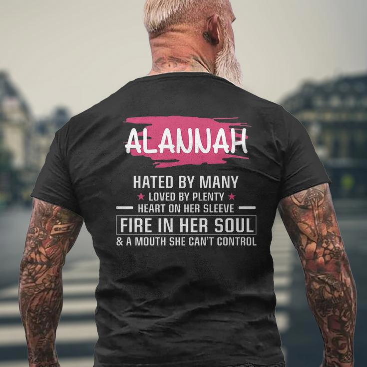 Alannah Name Gift Alannah Hated By Many Loved By Plenty Heart Her Sleeve Mens Back Print T-shirt Gifts for Old Men