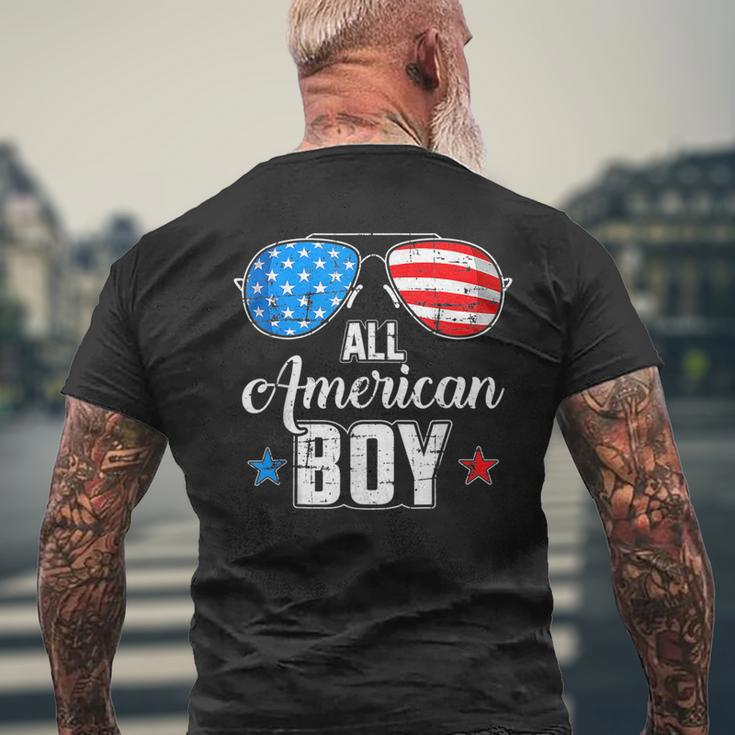 All American Boy 4Th Of July Usa Sunglasses Family Matching Usa Funny Gifts Mens Back Print T-shirt Gifts for Old Men