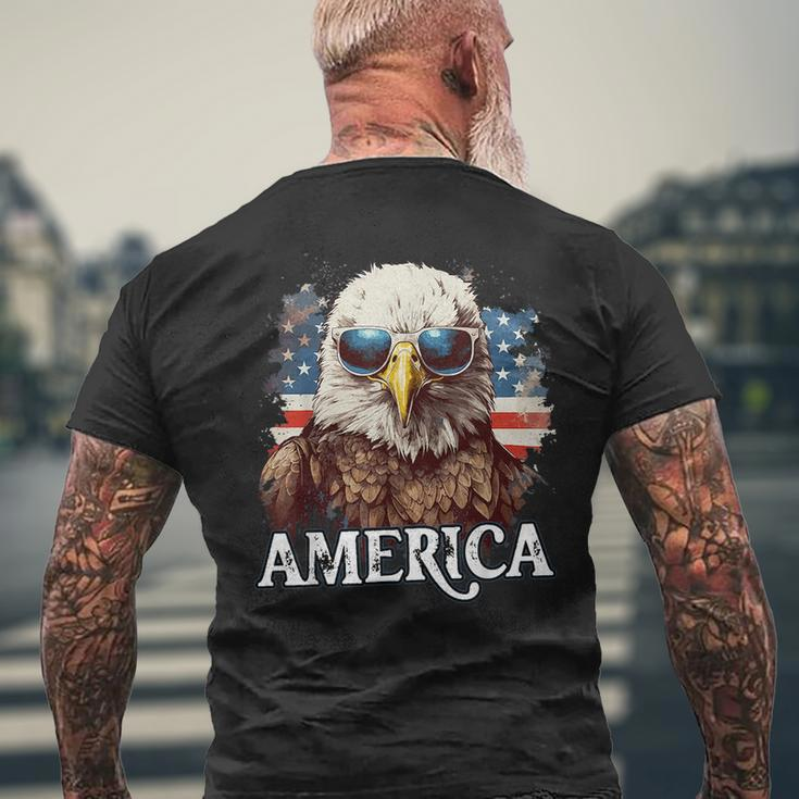 America Patriotic Eagle 4Th Of July American Flag Mens Back Print T-shirt Gifts for Old Men