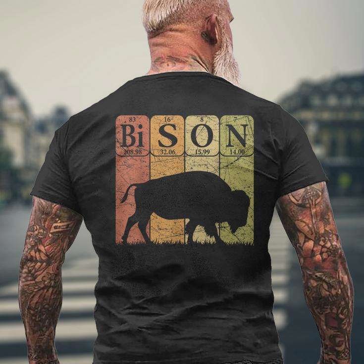 American Bison Periodic Table Elements Buffalo Retro Mens Back Print T-shirt Gifts for Old Men