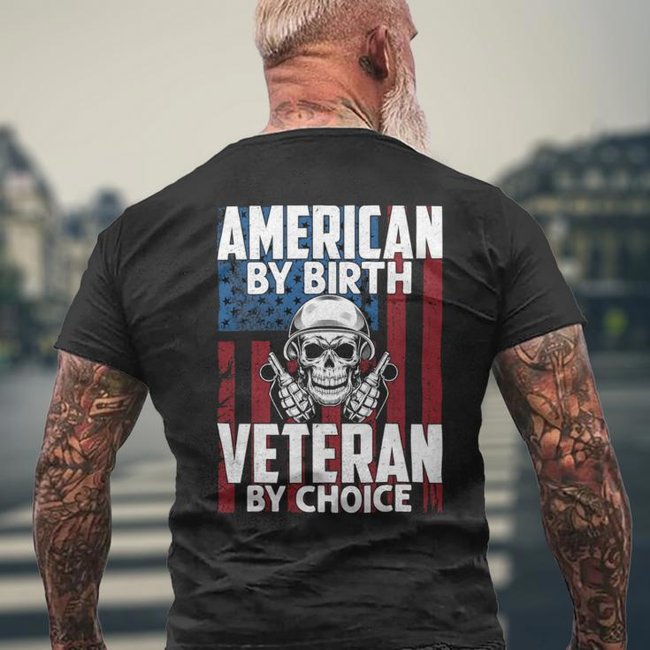 American By Birth Veteran By Choice 19 Mens Back Print T-shirt Gifts for Old Men
