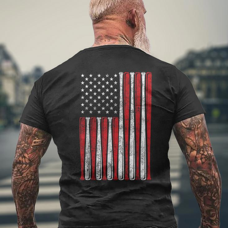 American Flag Baseball Red White Blue For 4Th Of July Usa Mens Back Print T-shirt Gifts for Old Men