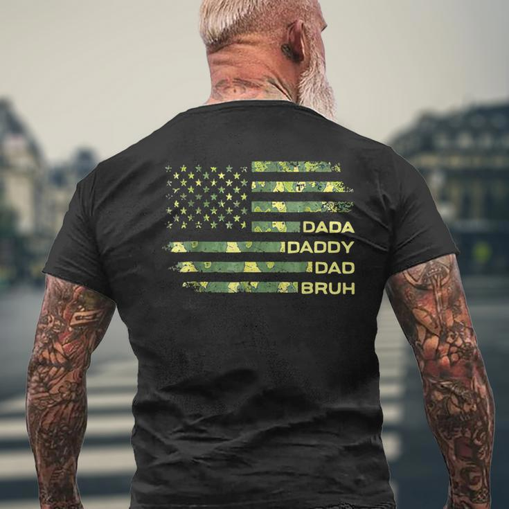 American Flag Usa Dada Daddy Bruh Fathers Day Men's Back Print T-shirt Gifts for Old Men