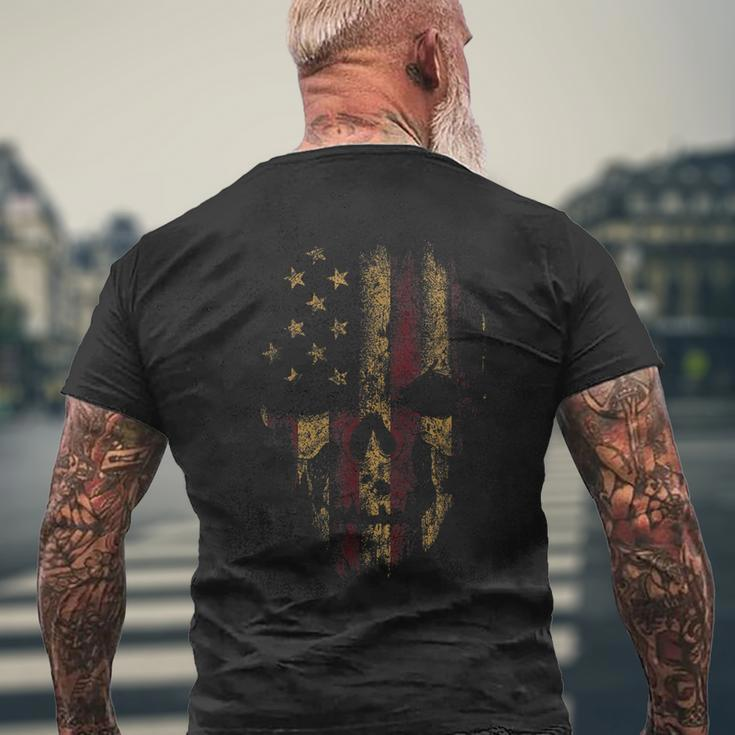 American Skull Flag Patriotic Happy 4Th Of July Mens Back Print T-shirt Gifts for Old Men