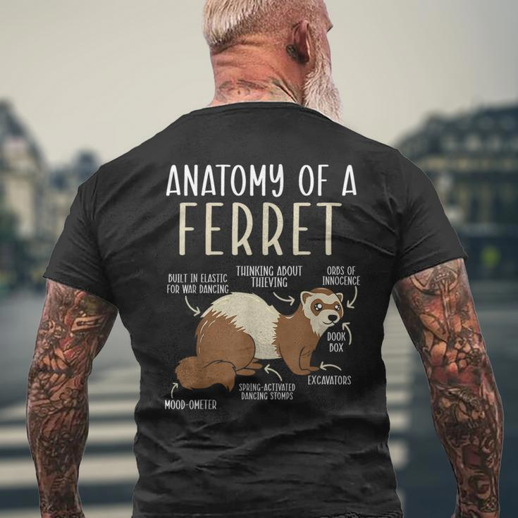 Anatomy Of A Ferret Lover Wildlife Animal Ferret Owner Mens Back Print T-shirt Gifts for Old Men