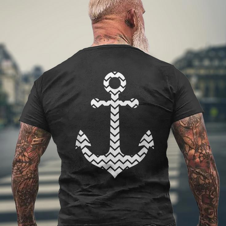 Anchor Nautical Themed Lovely Ocean Mens Back Print T-shirt Gifts for Old Men