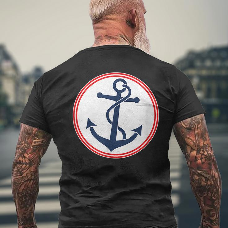 Anchor Red White And Blue Mens Back Print T-shirt Gifts for Old Men