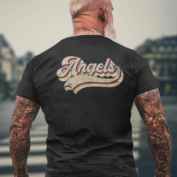 Angels Name Vintage Retro Baseball Lovers Baseball Fans Baseball Funny Gifts Mens Back Print T-shirt Gifts for Old Men