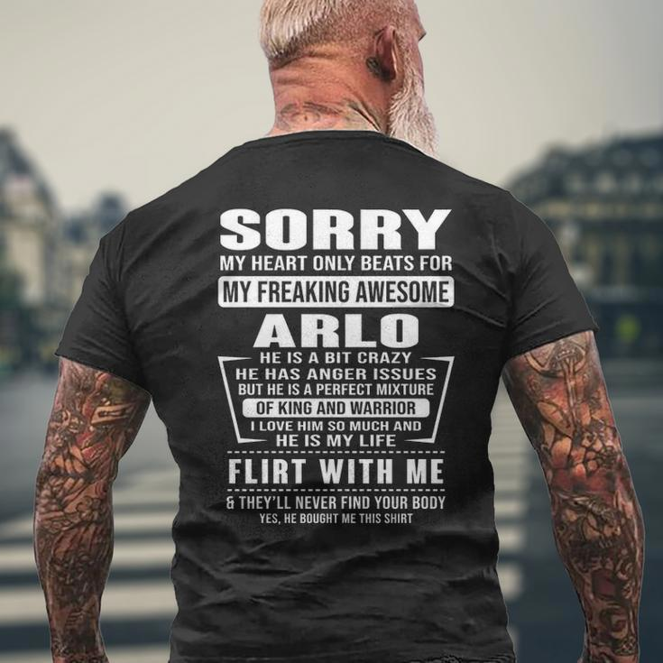 Arlo Name Gift Sorry My Heartly Beats For Arlo Mens Back Print T-shirt Gifts for Old Men