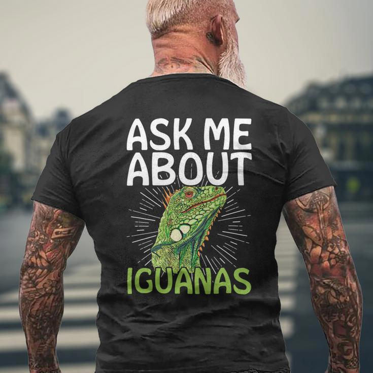 Ask Me About Iguanas Design For An Iguana Herpetologist Mens Back Print T-shirt Gifts for Old Men