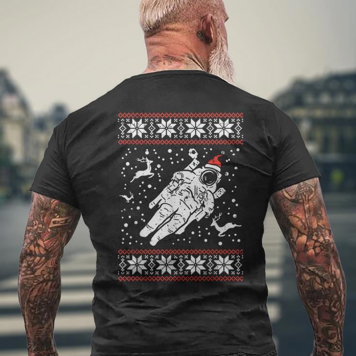 Astronaut Ugly Christmas Sweater Xmas Space Lover Boys Pj Men's T-shirt Back Print Gifts for Old Men