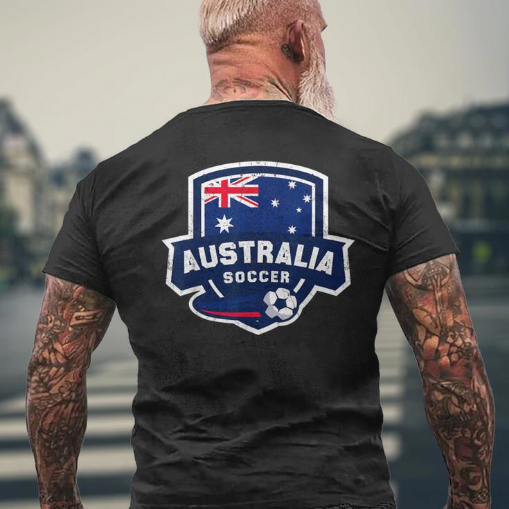 Australia Soccer Team Lover Australian Flag Patriotic Bo Men's T-shirt Back Print Gifts for Old Men
