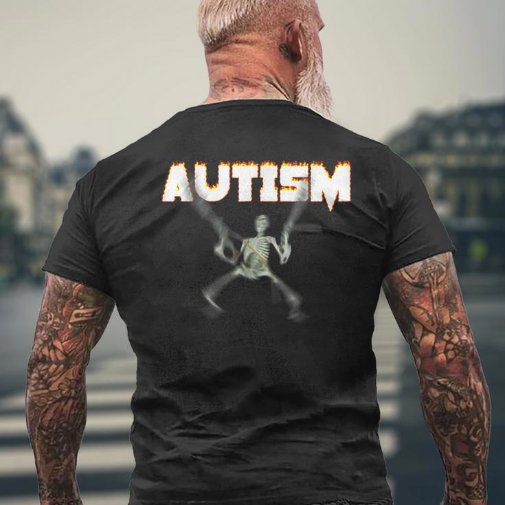 Autism Skeleton Meme Men's T-shirt Back Print Gifts for Old Men
