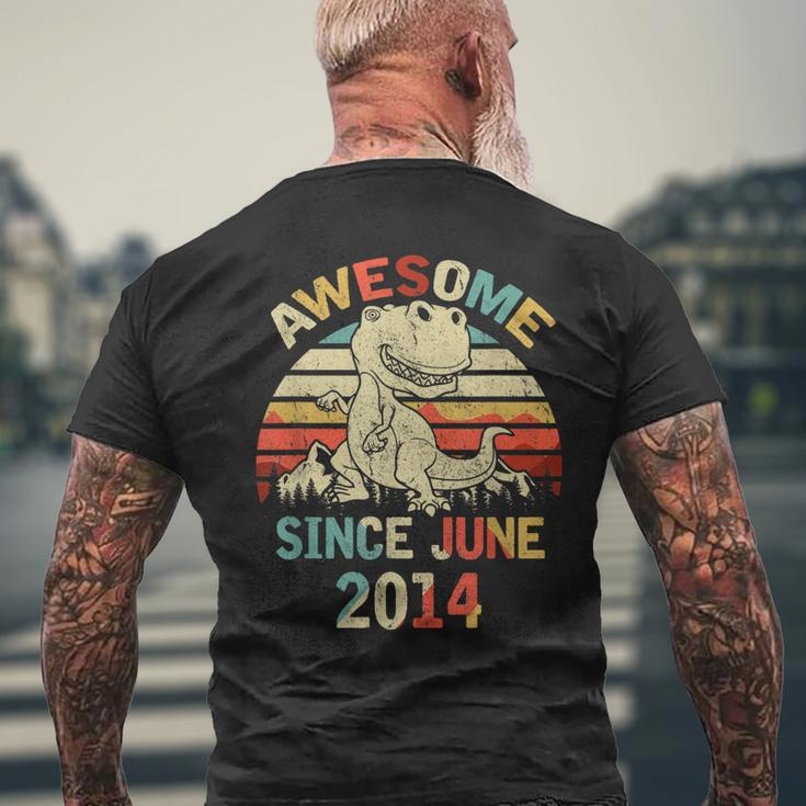 Awesome Since June 2014 5Th Dinosaur Birthday Men's Back Print T-shirt Gifts for Old Men