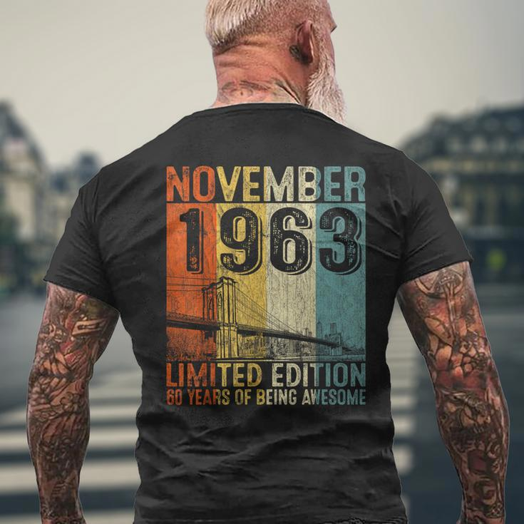 Awesome Since November 1963 Vintage 60Th Birthday Men Men's T-shirt Back Print Gifts for Old Men