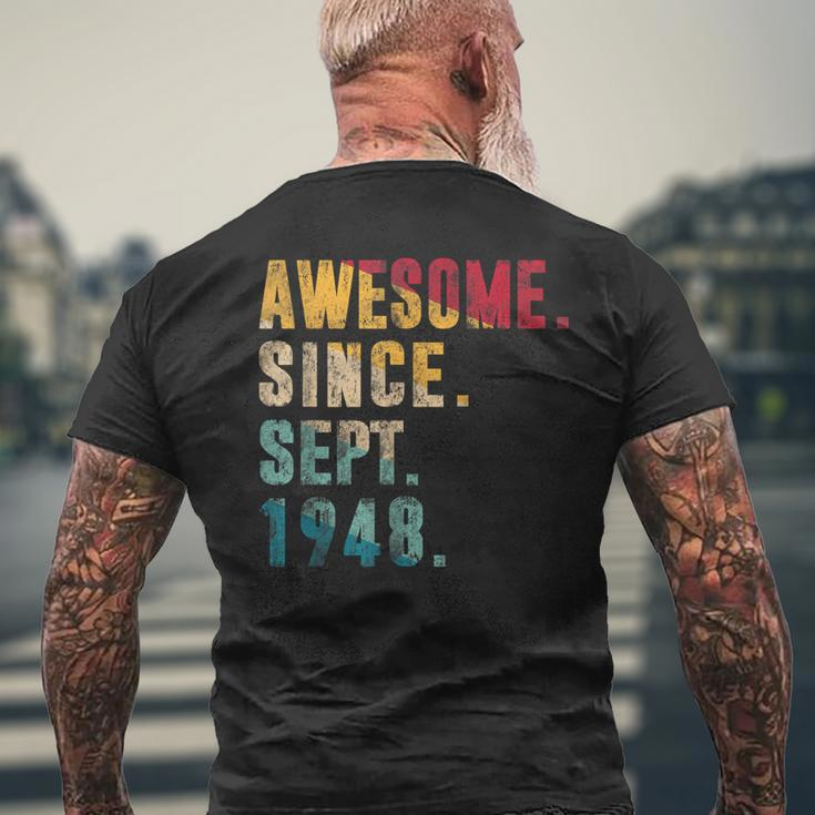 Awesome Since September 1948 75 Years Old 75Th Birthday Men's T-shirt Back Print Gifts for Old Men