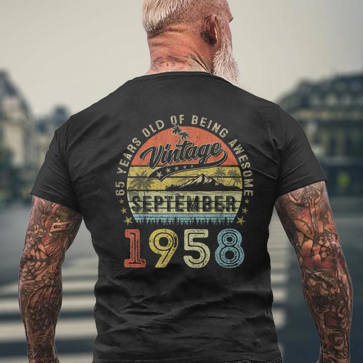 Awesome Since September 1958 Vintage 65Th Birthday Men's T-shirt Back Print Gifts for Old Men
