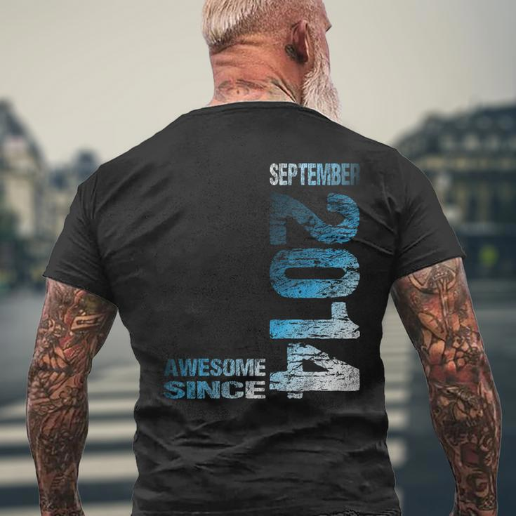 Awesome Since September 2014 9Th Birthday Born 2014 Men's T-shirt Back Print Gifts for Old Men