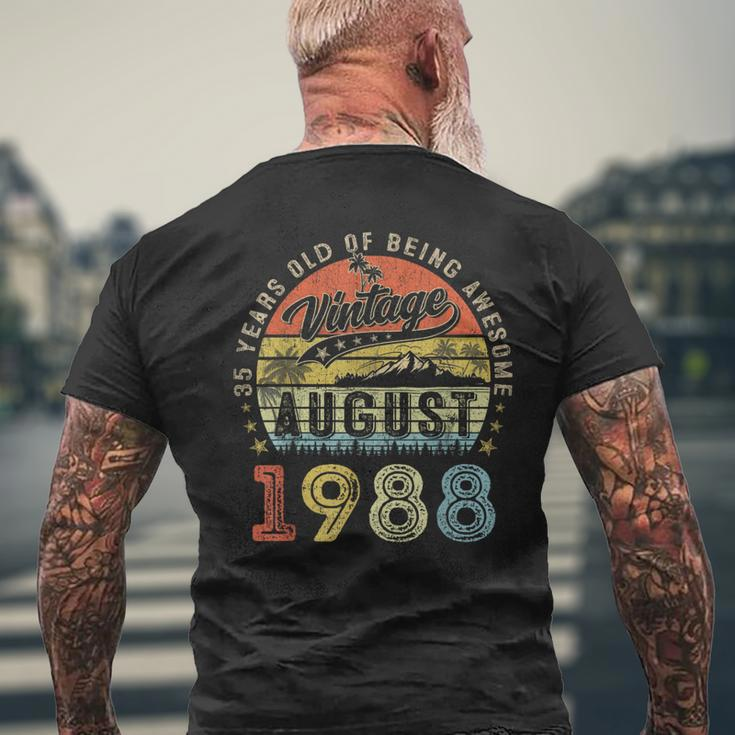Awesome Since August 1988 Vintage Gift Men 35Th Birthday Mens Back Print T-shirt Gifts for Old Men