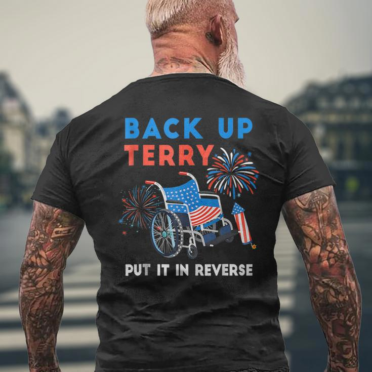 Back It Up Terry Put It In Reverse Funny 4Th Of July Us Flag Mens Back Print T-shirt Gifts for Old Men
