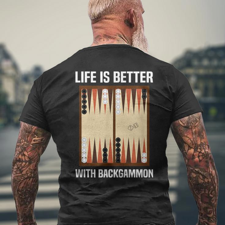 Backgammon Player Board Game Backgammon Men's T-shirt Back Print Gifts for Old Men
