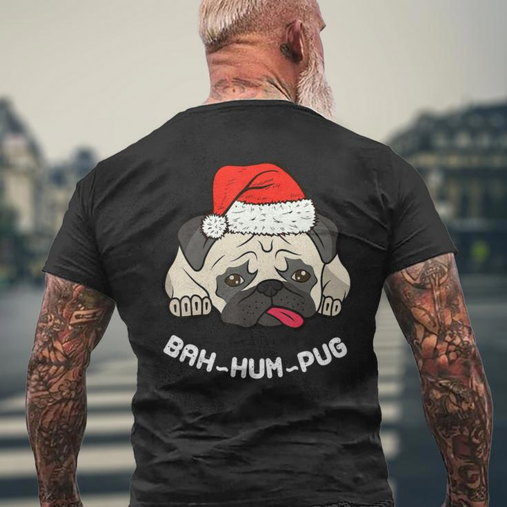 Bah Hum Pug Cute Funny Puppy Dog Pet Ch Mens Back Print T-shirt Gifts for Old Men