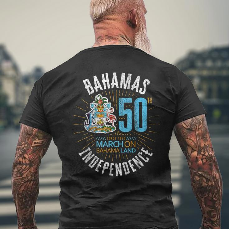 Bahamas 50Th Independence Bahamian Flag Nassau Bahamas Flag Mens Back Print T-shirt Gifts for Old Men