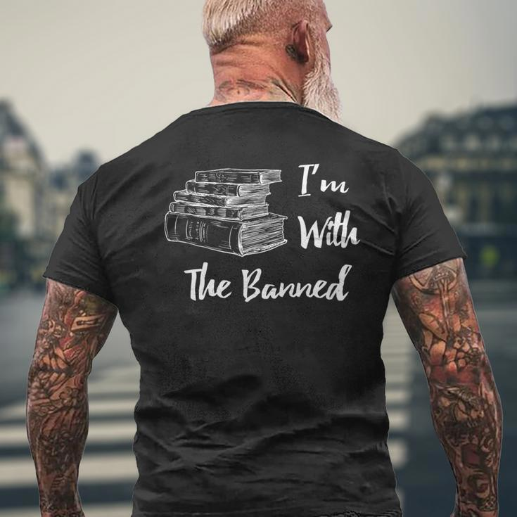Im With The Banned Book Lovers Political Statement Men's Back Print T-shirt Gifts for Old Men