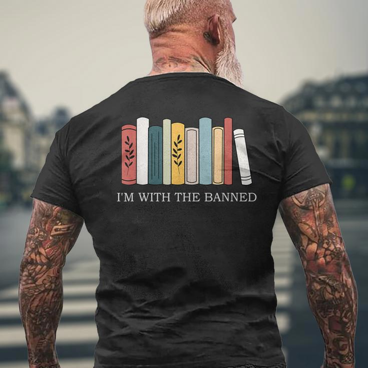 Im With The Banned Books I Read Banned Reader Books Lover Men's Back Print T-shirt Gifts for Old Men
