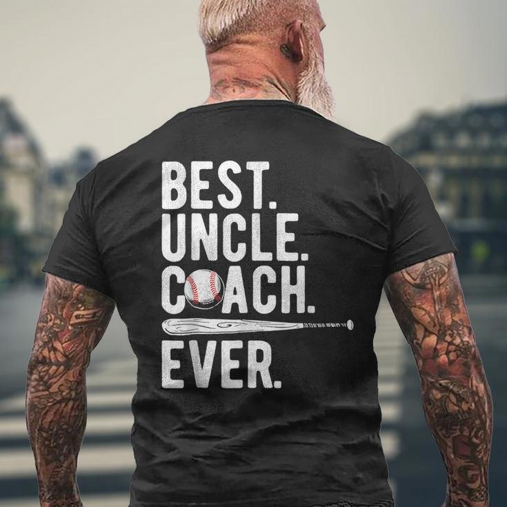 Baseball Best Uncle Coach Ever Proud Dad Daddy Fathers Mens Back Print T-shirt Gifts for Old Men