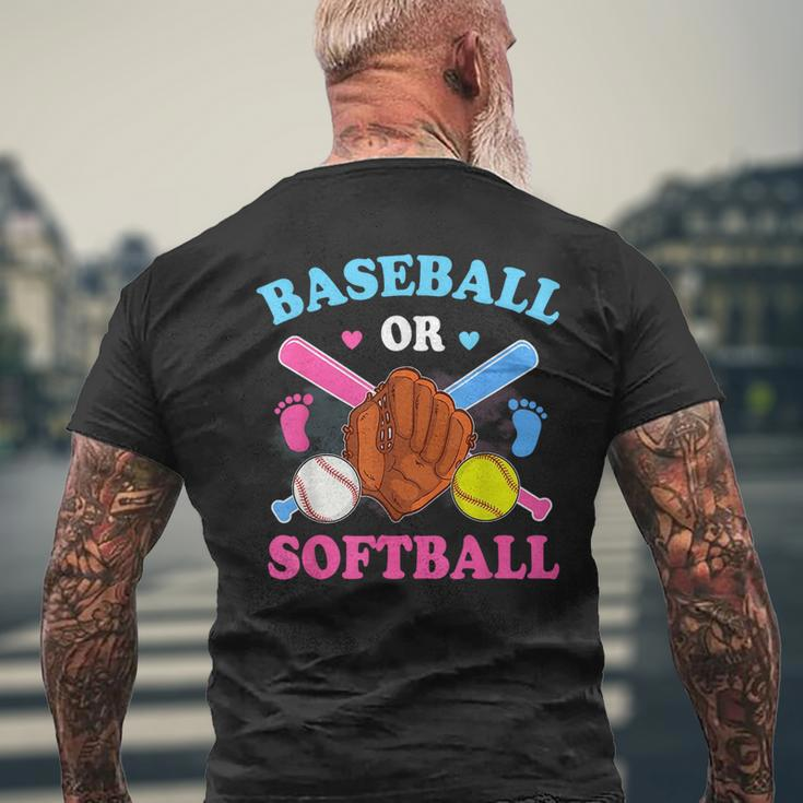 Baseball Or Softball Gender Reveal Baby Party Boy Girl Mens Back Print T-shirt Gifts for Old Men