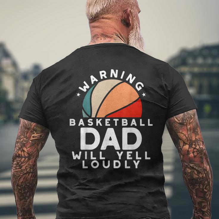 Basketball Dad Warning Protective Father Sports Love Men's Back Print T-shirt Gifts for Old Men