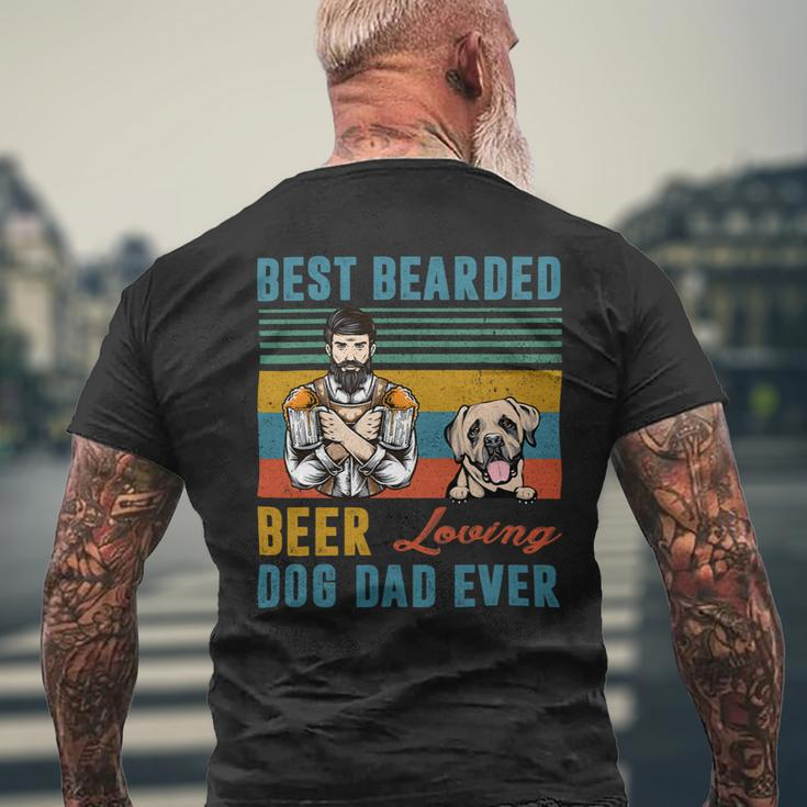 Beer Best Bearded Beer Loving Dog Dad English Mastiff Puppy Lover Mens Back Print T-shirt Gifts for Old Men