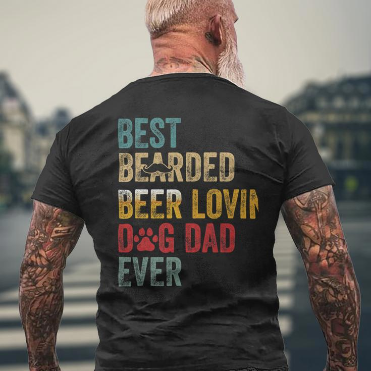 Beer Best Beards Beer Lovin Dog Dad Ever Father Papa Vintage Mens Back Print T-shirt Gifts for Old Men