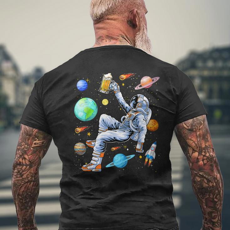 Beer Funny Astronaut Drinks Beer In Space Outer Space Beer Lover4 Mens Back Print T-shirt Gifts for Old Men