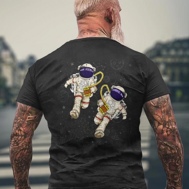 Beer Funny Astronauts Beer Drinking Scientist Outer Space Science Mens Back Print T-shirt Gifts for Old Men