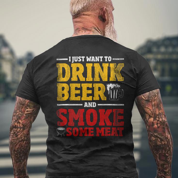 Beer Funny Bbq Chef Beer Smoked Meat Lover Gift Grilling Bbq Mens Back Print T-shirt Gifts for Old Men