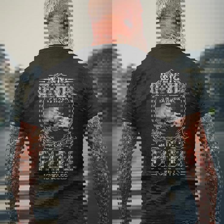 Being Grandpa Is An Honor Being Papa Is Priceless Father Day Mens Back Print T-shirt Gifts for Old Men