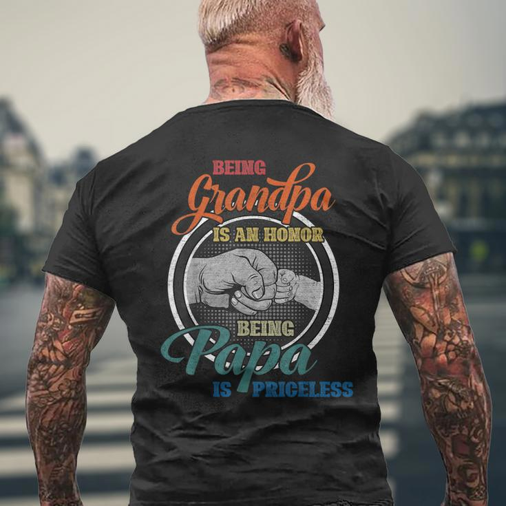 Being Grandpa Is An Honor Being Papa Is Priceless Fathers Mens Back Print T-shirt Gifts for Old Men