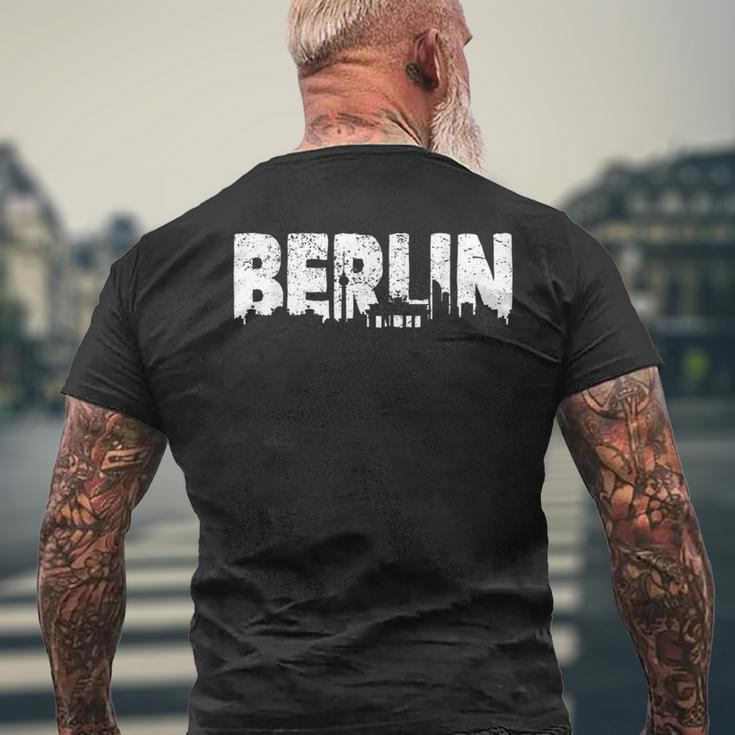 Berlin Souvenir Berlin City Germany Skyline Berlin Mens Back Print T-shirt Gifts for Old Men