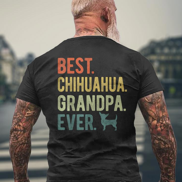 Best Chihuahua Grandpa Ever Dog Lovers Fathers Day Mens Back Print T-shirt Gifts for Old Men