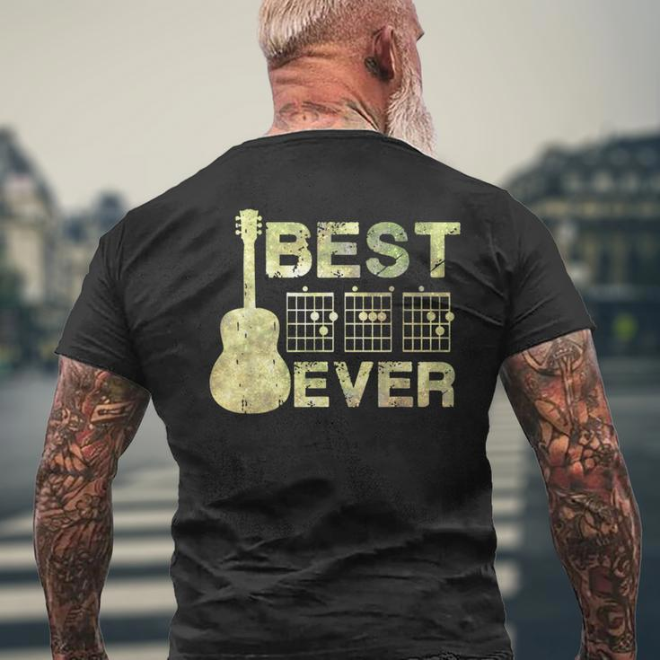 Best Dad Ever Guitar Chords Guitarist Father Fathers Day Mens Back Print T-shirt Gifts for Old Men
