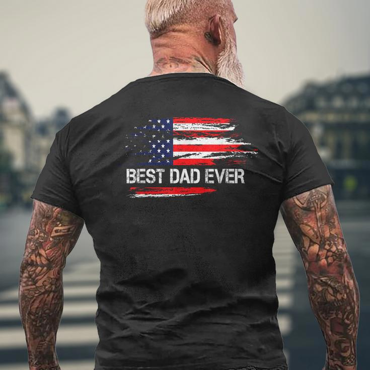 Best Dad Ever Us American Flag Dad Gifts Fathers Day Mens Back Print T-shirt Gifts for Old Men