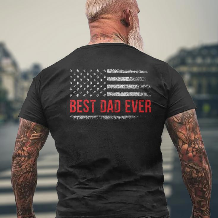 Best Dad Ever Us American Flag Gifts Fathers Day Dad Mens Back Print T-shirt Gifts for Old Men