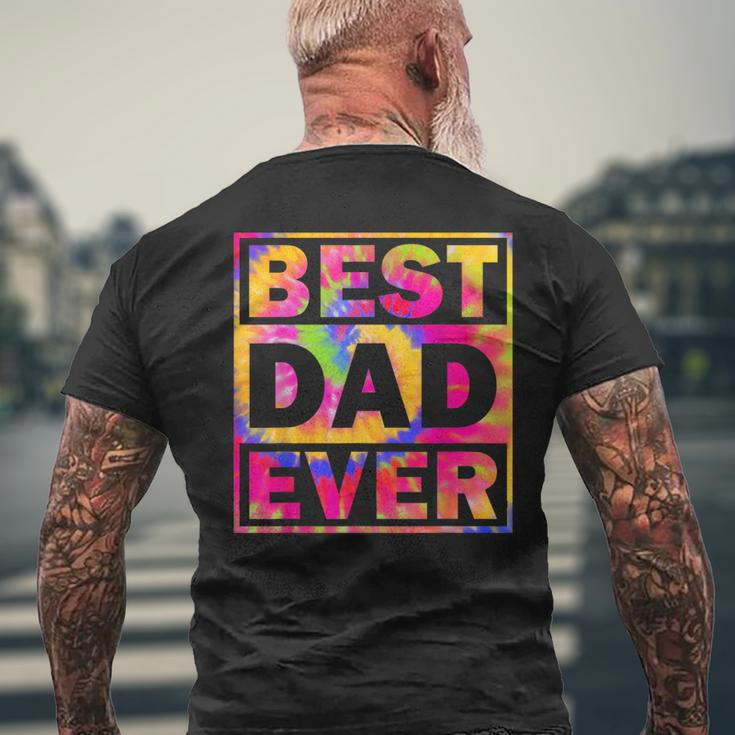 Best Dad Ever With Us Flag Tie Dye Fathers Day Mens Back Print T-shirt Gifts for Old Men