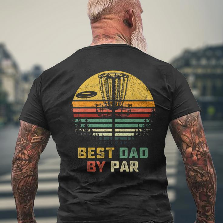 Best Dad By Par Vintage Disc Golf Dad Fathers Day Men's Back Print T-shirt Gifts for Old Men