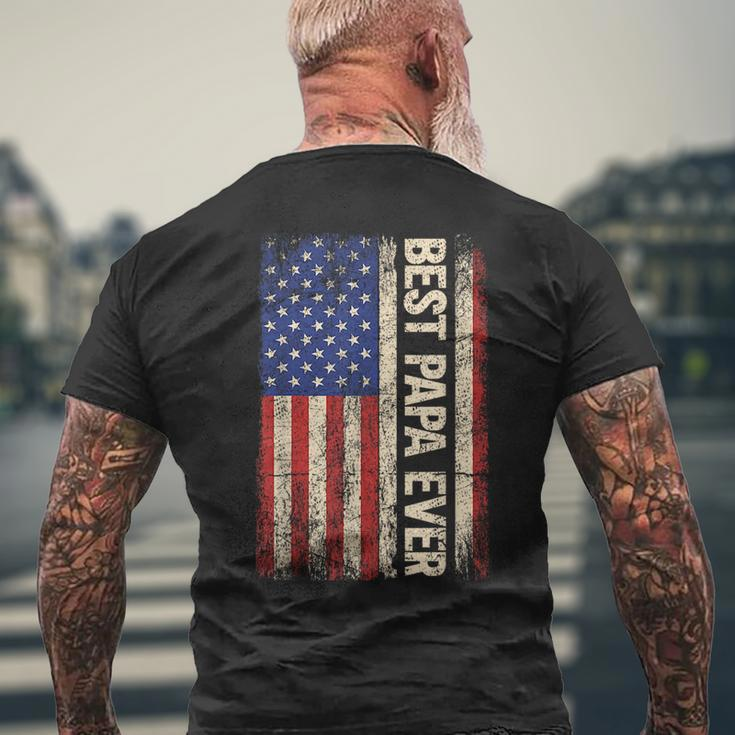 Best Papa Ever Us American Flag Gifts For Fathers Day Men Mens Back Print T-shirt Gifts for Old Men