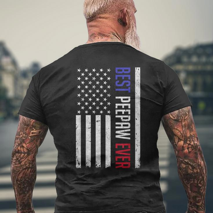 Best Peepaw Ever American Flag Gifts For Fathers Day Peepaw Mens Back Print T-shirt Gifts for Old Men