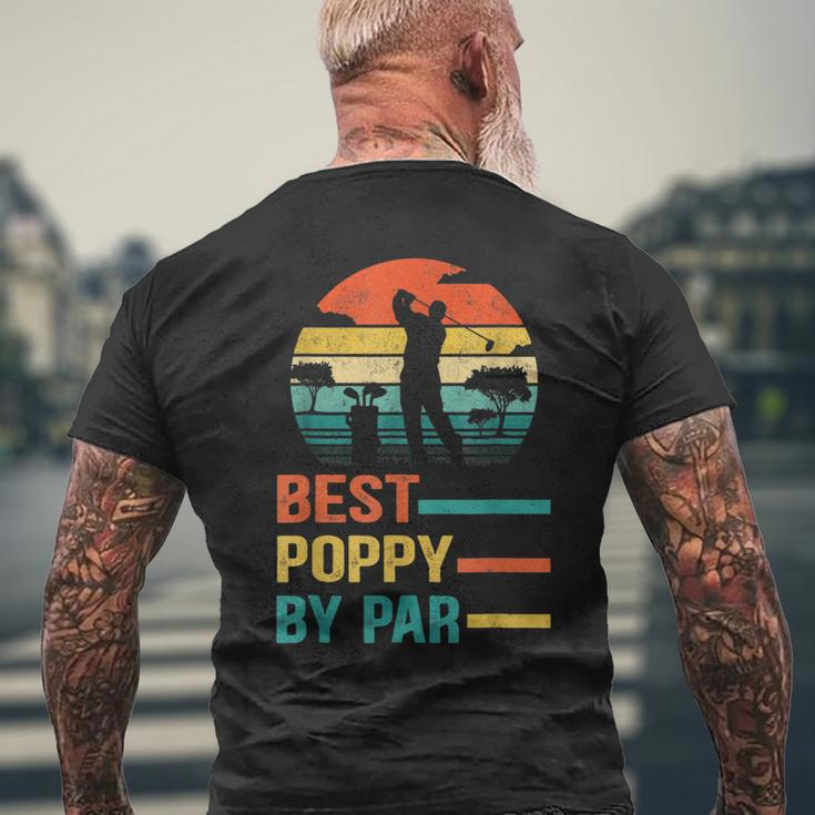 Best Poppy By Par Funny Fathers Day Golf Grandpa Retro Mens Back Print T-shirt Gifts for Old Men